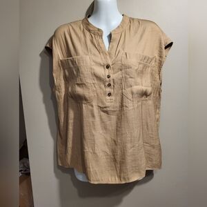 Joie Beige Sleeveless Shirt ,size Medium